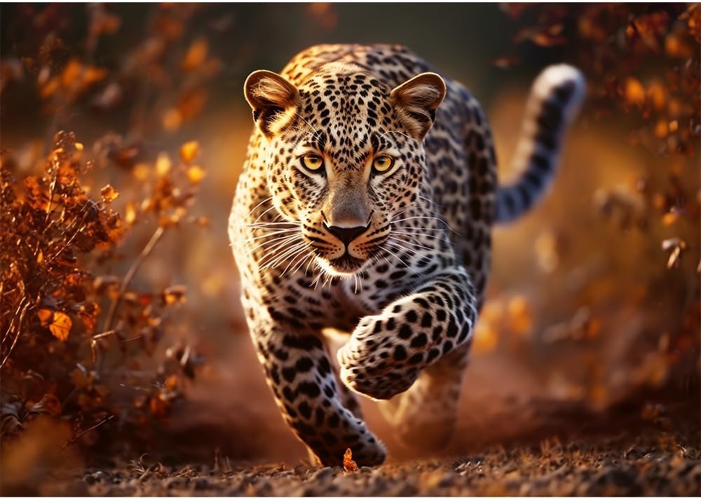 Trefl Wild Leopard 1000 Jigsaw Puzzle Premium Plus Photo Odyssey 27"x19" Unique Photographic Series, Perfect Matching of Elements, for Adults and Children from 14 Years Old