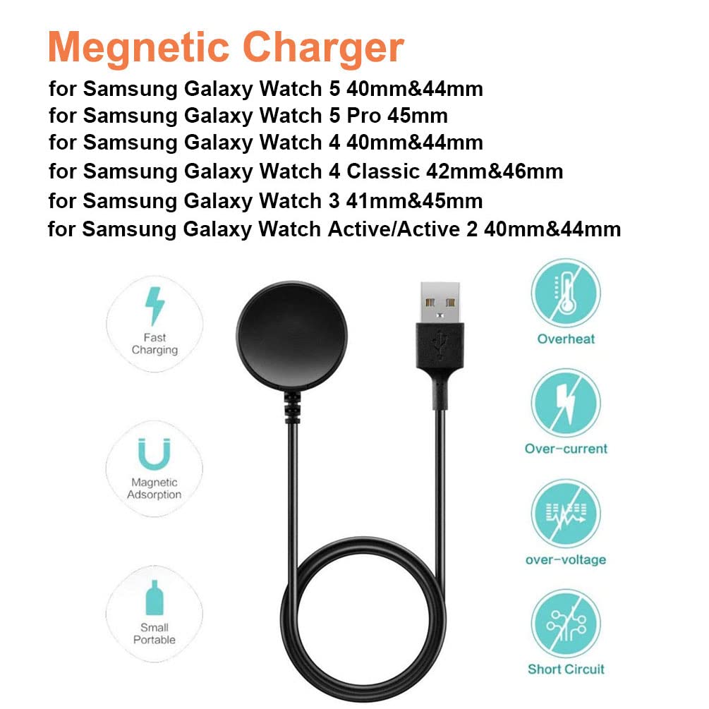 Amazon Com Sankel Compatible For Samsung Galaxy Watch 5 5 Pro Charger Replacement Wireless Charging Dock Cradle Usb Charger Cable Cord For Samsung Galaxy Watch 5 5 Pro 4 4 Classic Active 2 Active Watch 3 Cell Phones