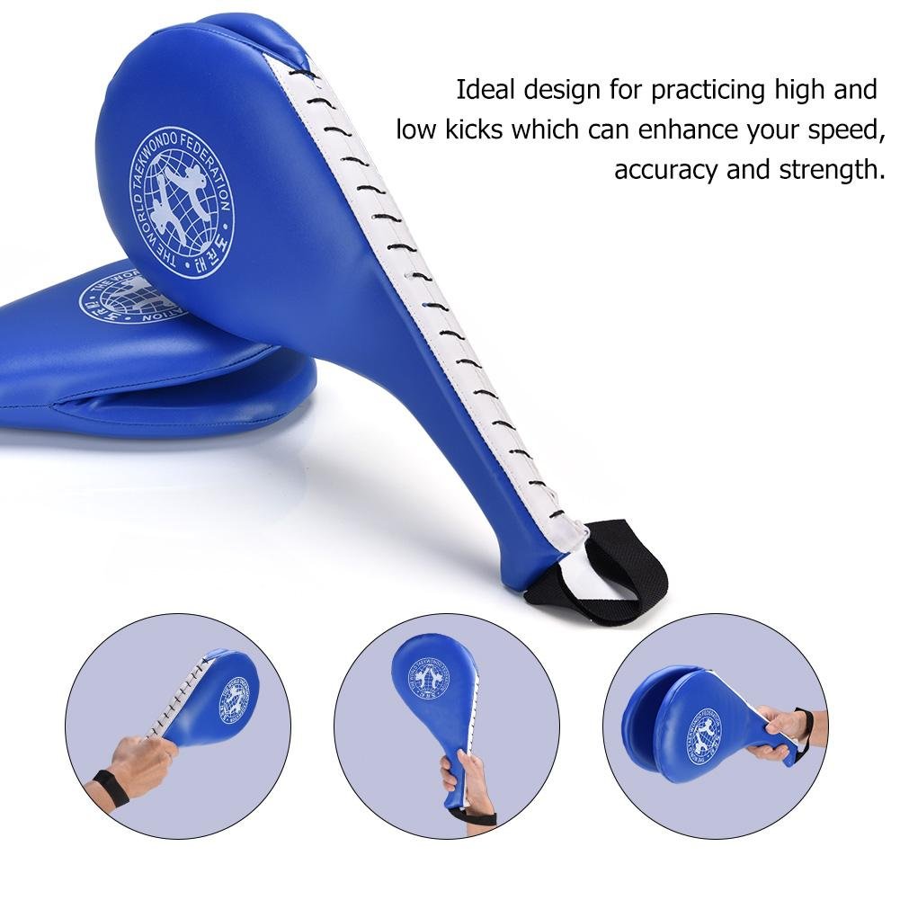 Pad Taekwondo, 1 Paia Calcio Pad Target PU Calcio Taekwondo Allenamento Durevole Calcio Pad Taekwondo Arti Marziali Boxe (Blu)