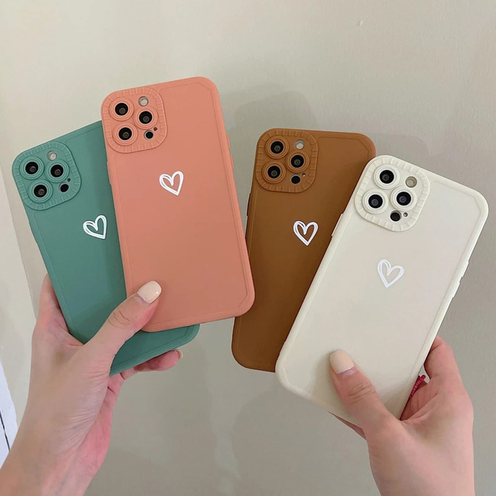 Amazon | Candy Color Love Heart Phone Cases for iPhone 13 12 Pro