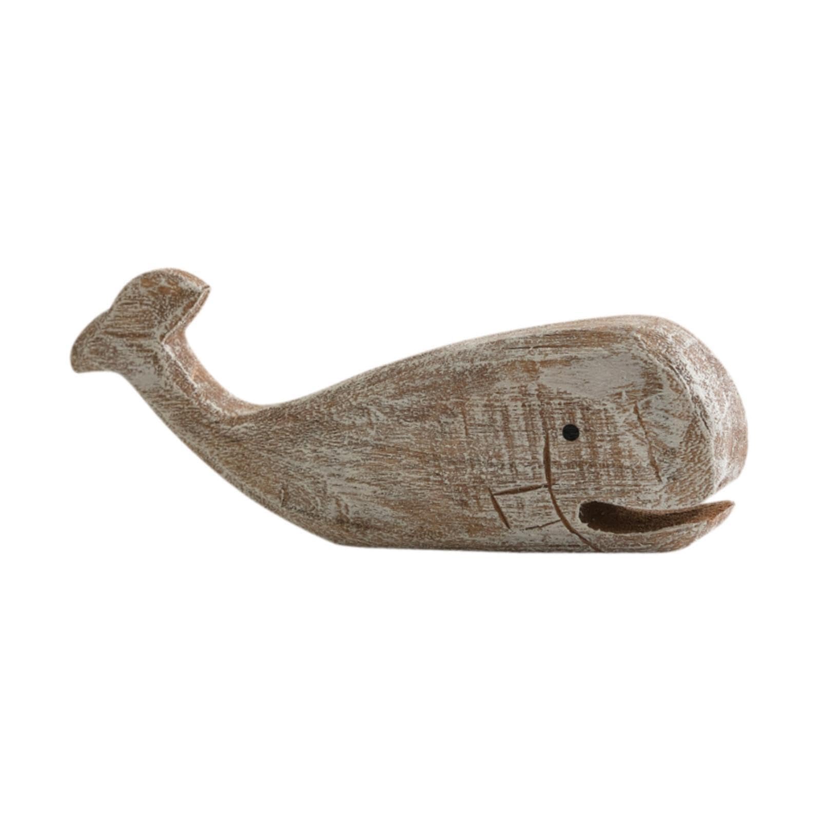 QIXCXAZ Handcrafted Wooden Whale Sculpture Unique Tabletop Decorative Statue Home Shelves And Cabinets Desktop Beach Coastal Themed Table Centerpiece Crafts