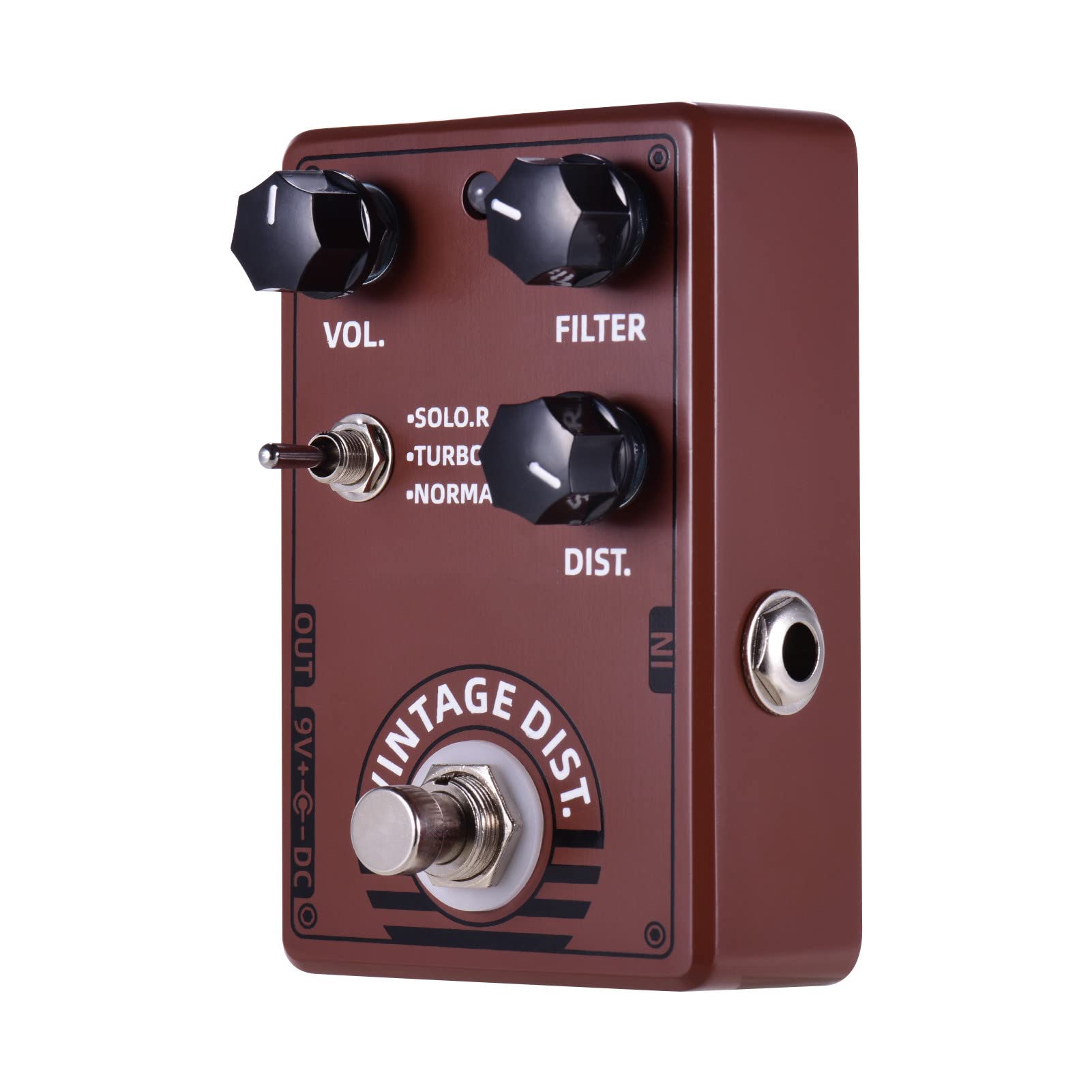 LANRU D-11 Vintage Distortion Guitar Effect Pedal with Volume Filter and Distortion Controls True Bypass Design for Electric Guitar