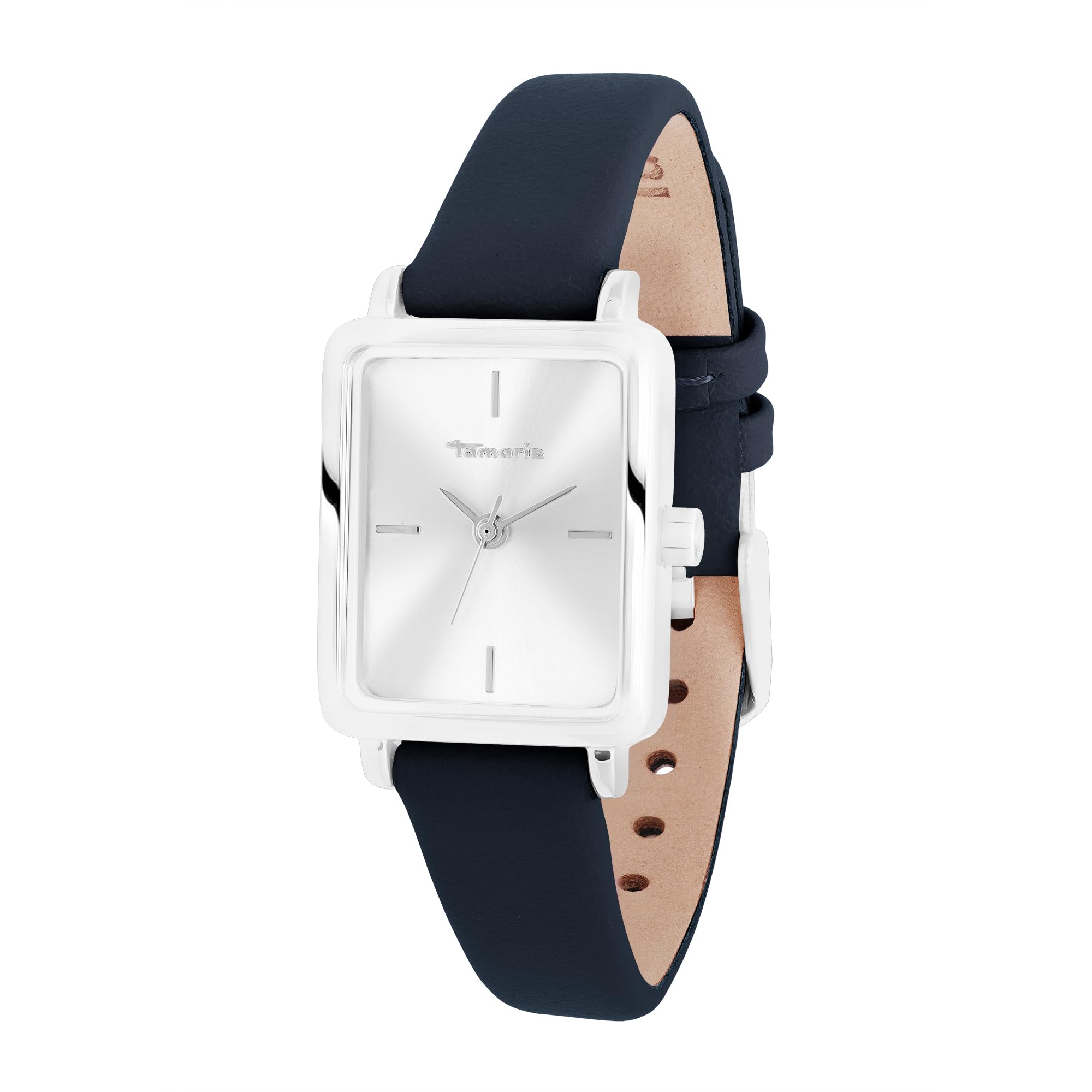 Tamaris Damenuhr - Elegante Damen Armbanduhr mit schmalem Lederarmband