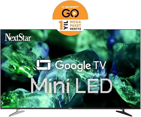 NextStar YE-65IDWG11 65'' 165 Ekran Uydu Alıcılı 4K Ultra HD Google MiniLED TV [Enerji Sınıfı G] [Enerji Sınıfı G]