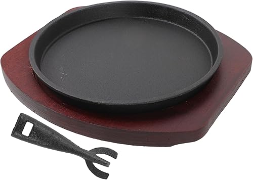 Plato de carne de hierro para restaurante Sartén redonda para asar no usar para pescado al azar