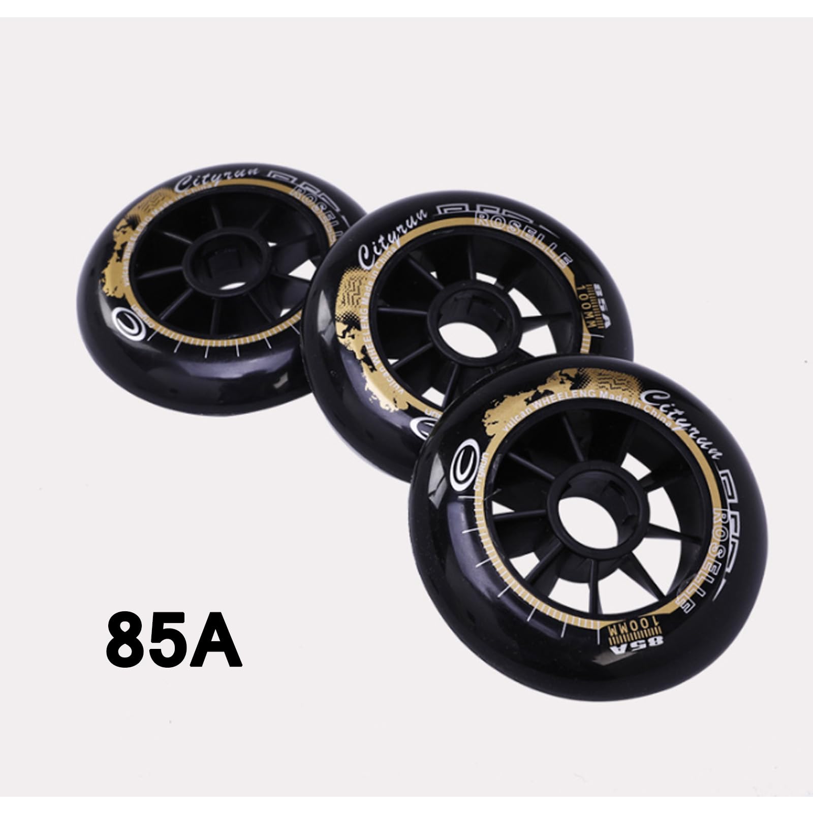 Inline-Skate-Räder mit 6/8er-Pack Inline-Skate-Räder, 85 A, 90 mm, 100 mm, 110 mm, Ersatzrollen für Rollschuhe, Rollschuh-Räder für drinnen und draußen, Gepäck-Räder, Stützräder, 6 Packungen, 110 mm