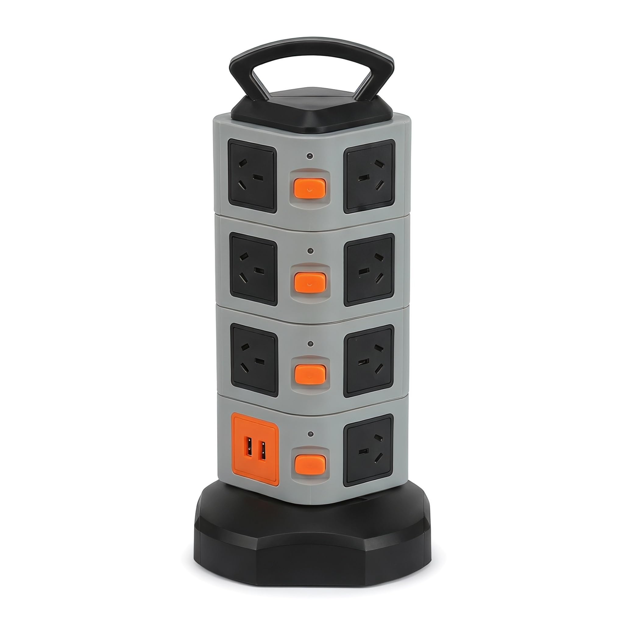 Multipresa con Protezione da Sovratensione, Dotata di 15 Prese E 2 Porte USB, Design Robusto per Dispositivi Elettronici Ed Elettrodomestici - Ideale per Casa, Ufficio E Gaming.