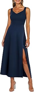 Bbonlinedress Women Fall Wedding Guest Dress Cocktail Formal Slimming Long Elegant for Gowns and Evening Dresses Navy M