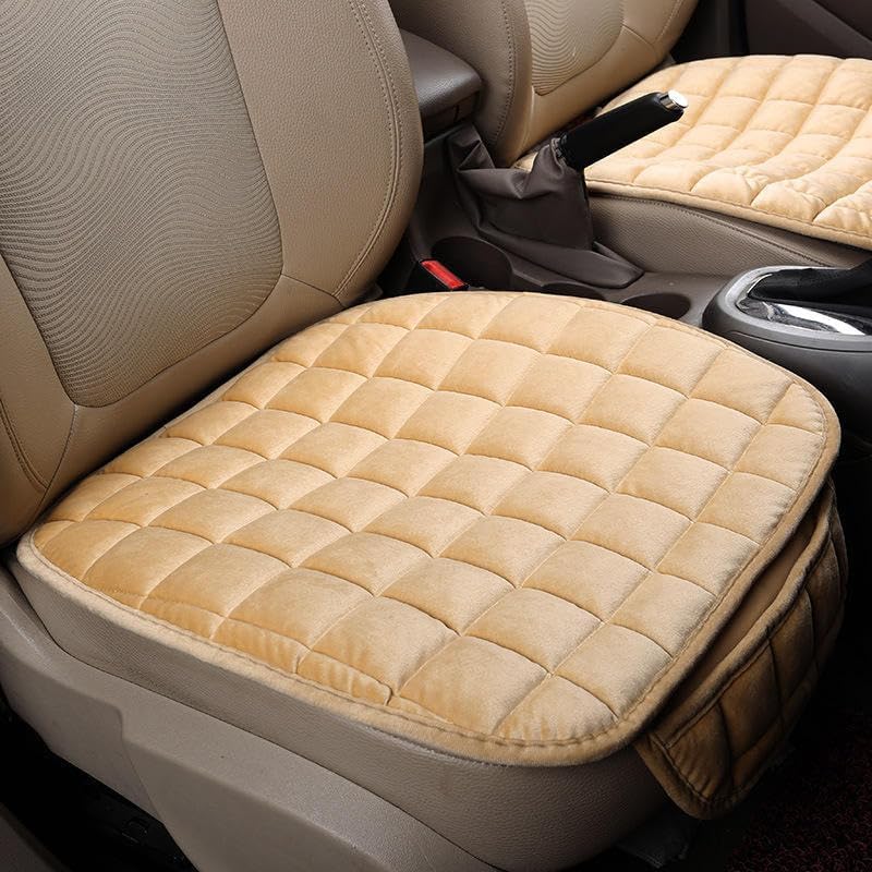 Image of Foam Car Seat Cushion Cover, Convertible Back Seat Extender & Travel Bed, Quilted Padded Seat Protector, Universal Fit for Most Cars, Non-Slip Seat Cushion (3Pcs Beige Cover)