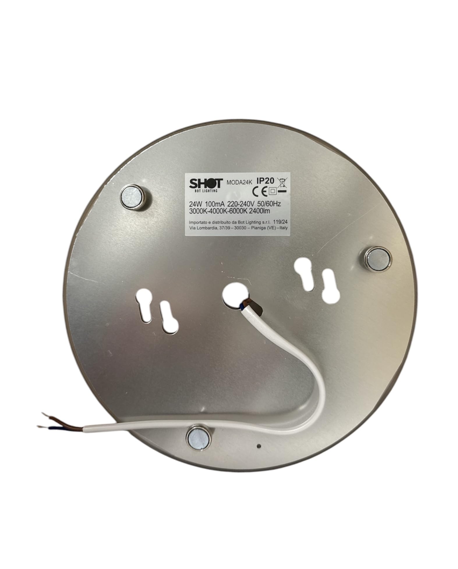 Botlighting Modulo led circolare magnetico 24W 2400lm cct selezionabile 3000k-4000k-6000k IP20 con alimentatore incorporato diametro 17 cm x 2,6 cm