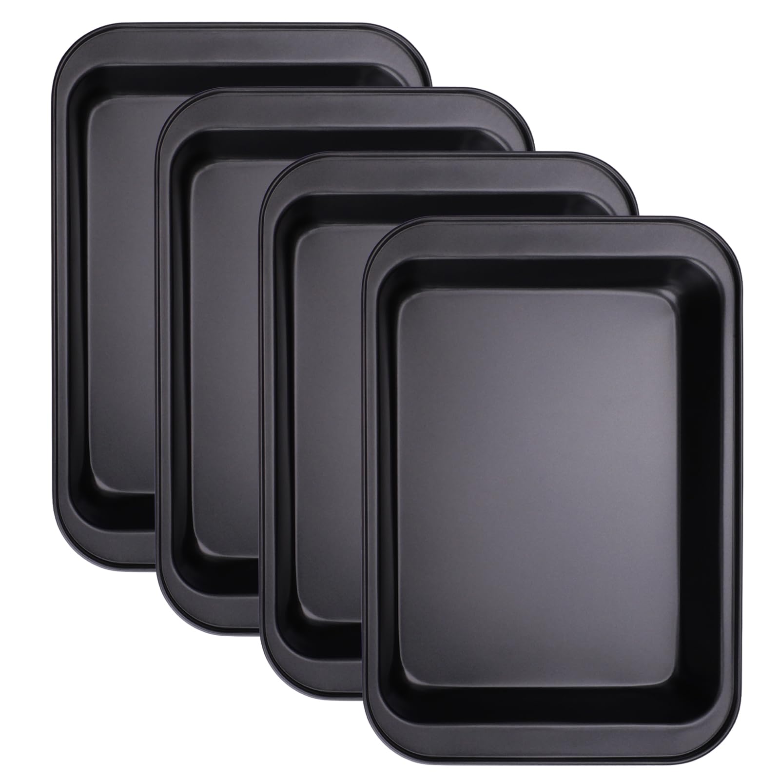 4 Pièces Plat Four Antiadhésif Plat Four Rectangulaire Profonde 31,5 x 22 x 5cm Empilable Plaque De Cuisson Four Facile à Nettoyer Pour La Cuisson De Biscuits, Gâteaux, Viandes et Légumes