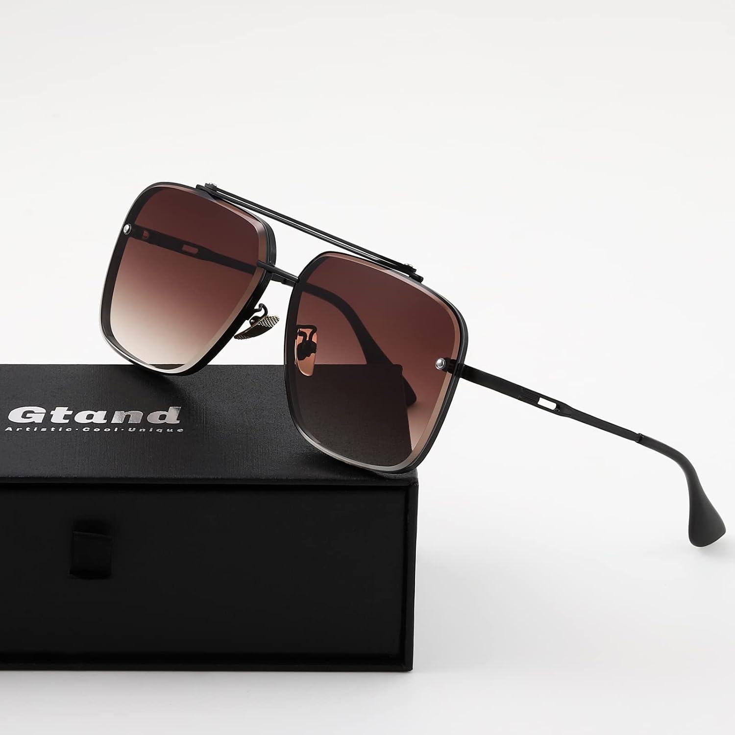 Gtand Fashion Oversized Square Aviator Gradient Sunglasses For Men Women Vintage Metal Sun Glasses 63mm - Image 4