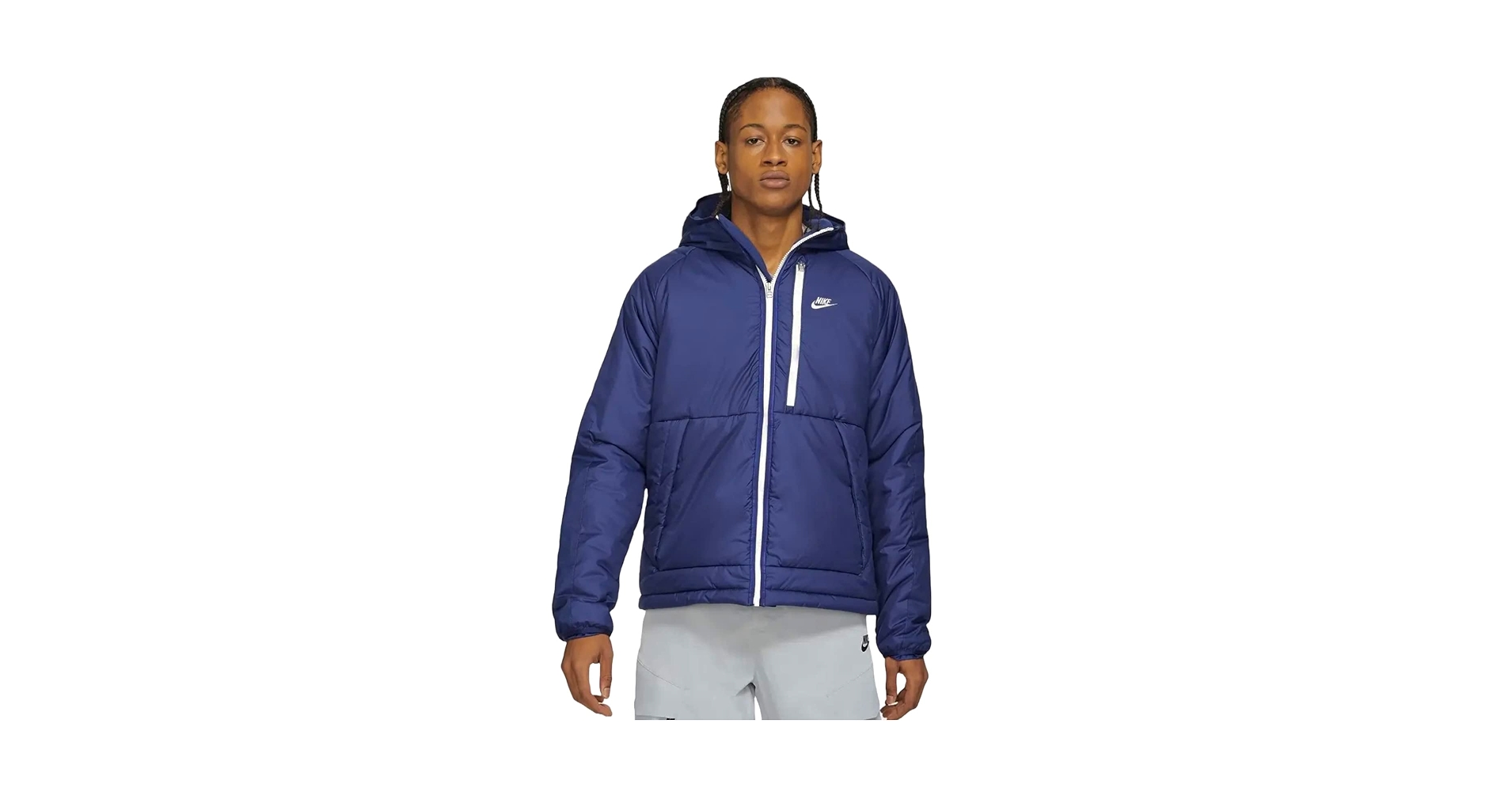 NIKE therma fit coach jacket （XXL） Nike Therma Fit Synthetic Loose Fit Button Down Canvas Coach