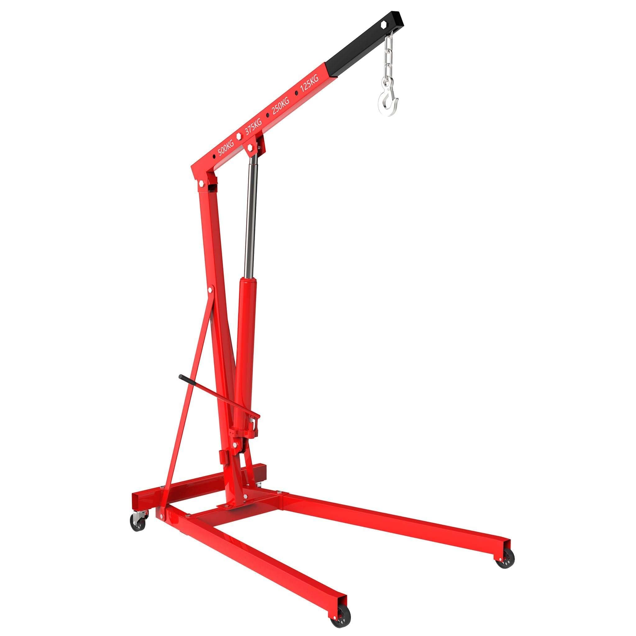 Wiltec Podnośnik hydrauliczny warsztatowy 500 kg z regulowanym wysięgnikiem 830-1280 mm, stabilna konstrukcja, załadunek pojazdów i prace przemysłowe