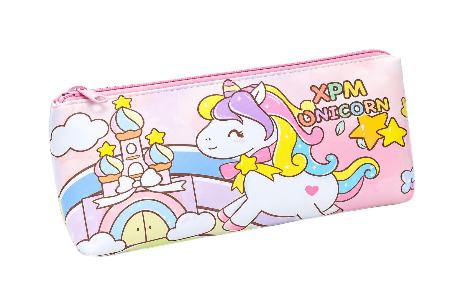 Unicorn Pencil Pouch for Girls | Cute Cartoon Pencil Case with Zipper | Large Capacity Stationery Organizer for School, College & Travel