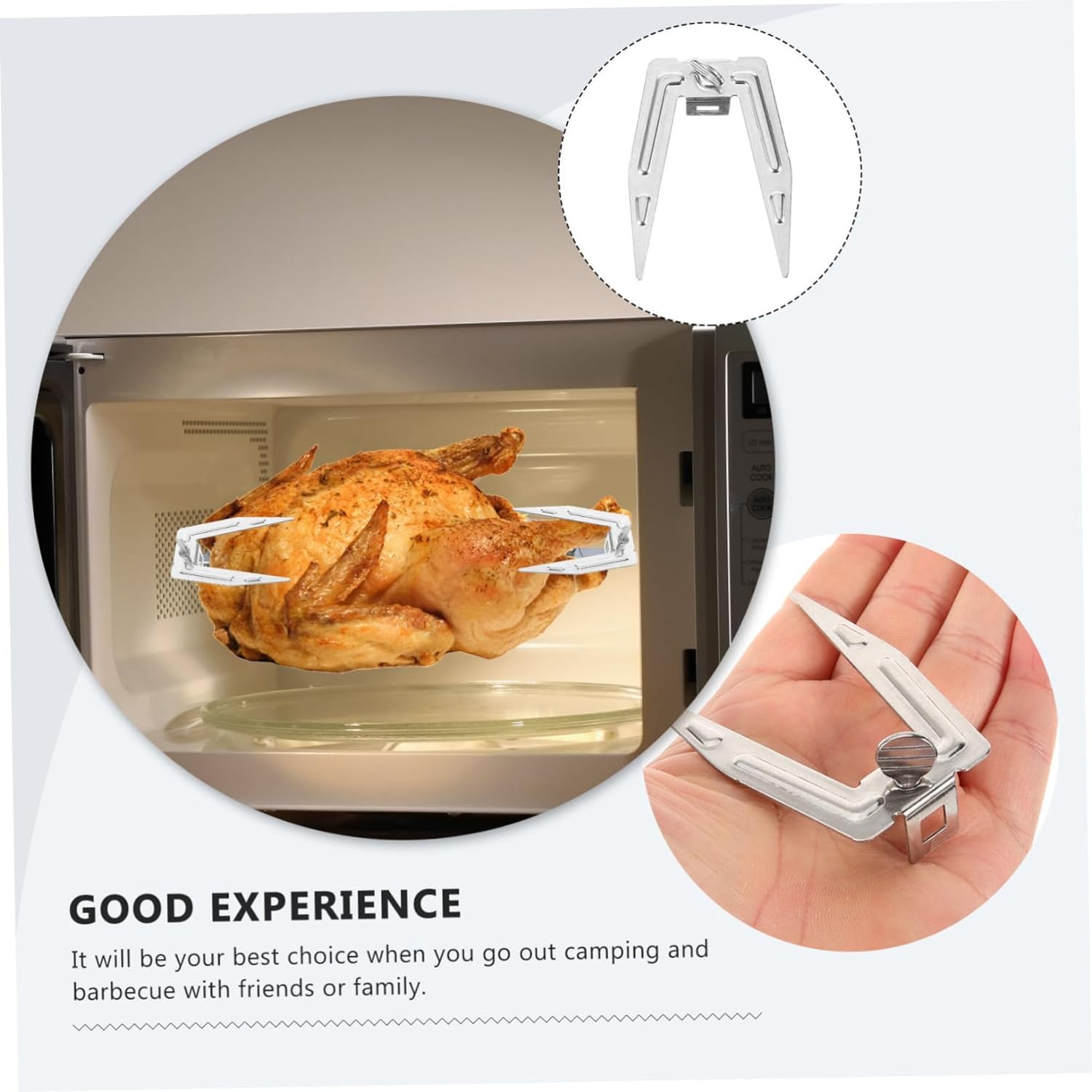 6 Set In Acciaio Inox Friggitrice Ad Aria Forchetta Pollo Arrosto Forchetta Pesce Carne Grigliata Forchetta Agnello Tacchino Forchette Per Griglia Girarrosto Girarrosto Bbq Cucina (argento)