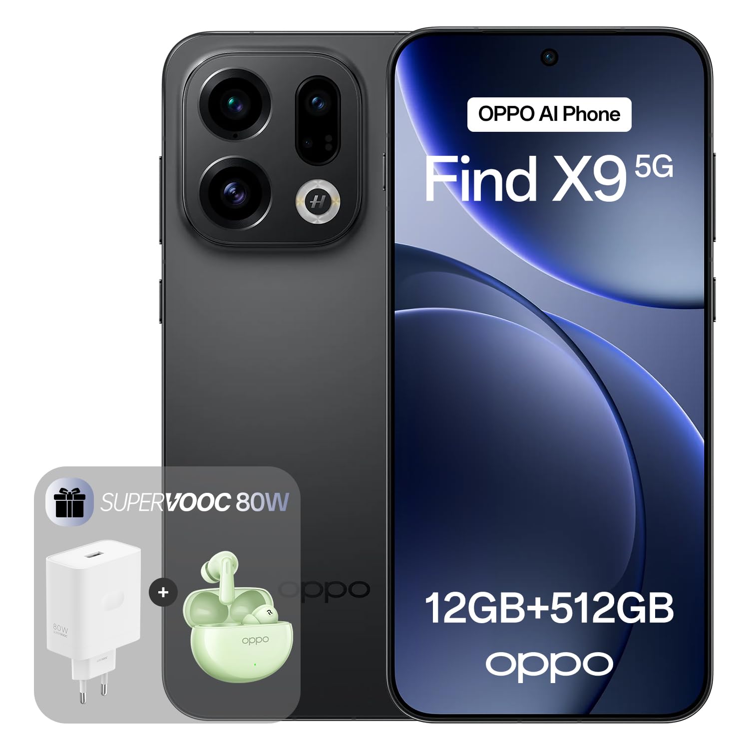 OPPO Find X9 5G smartphone in Space Black