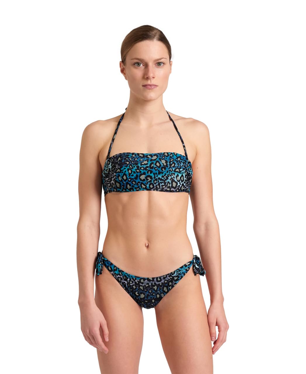 ARENA Women's Water Print Bikini Bandeau Bañador de Dos Piezas Mujer (Pack de 1)