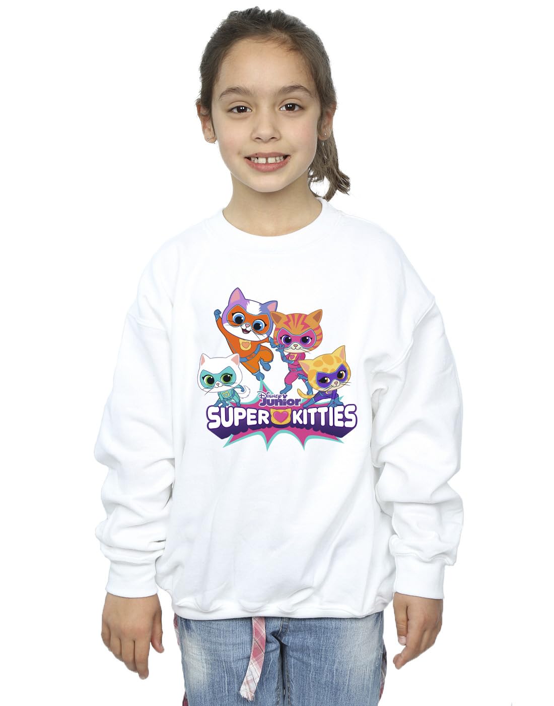 Absolute Cult Girls White Disney Superkitties Group Sweatshirt 5-6 Years