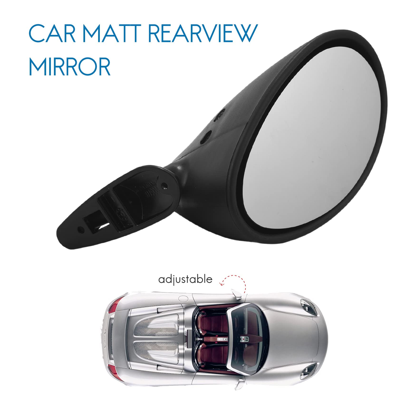 Seitenspiegel für Auto, matt, Retro, klassisch, Autozubehör im kalifornischen Stil, Schwarz, L R,