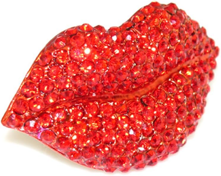 Urban Chic Jewelry Crystal Lip Ring Red Adjustable Free Gift Box and Shopping Bag
