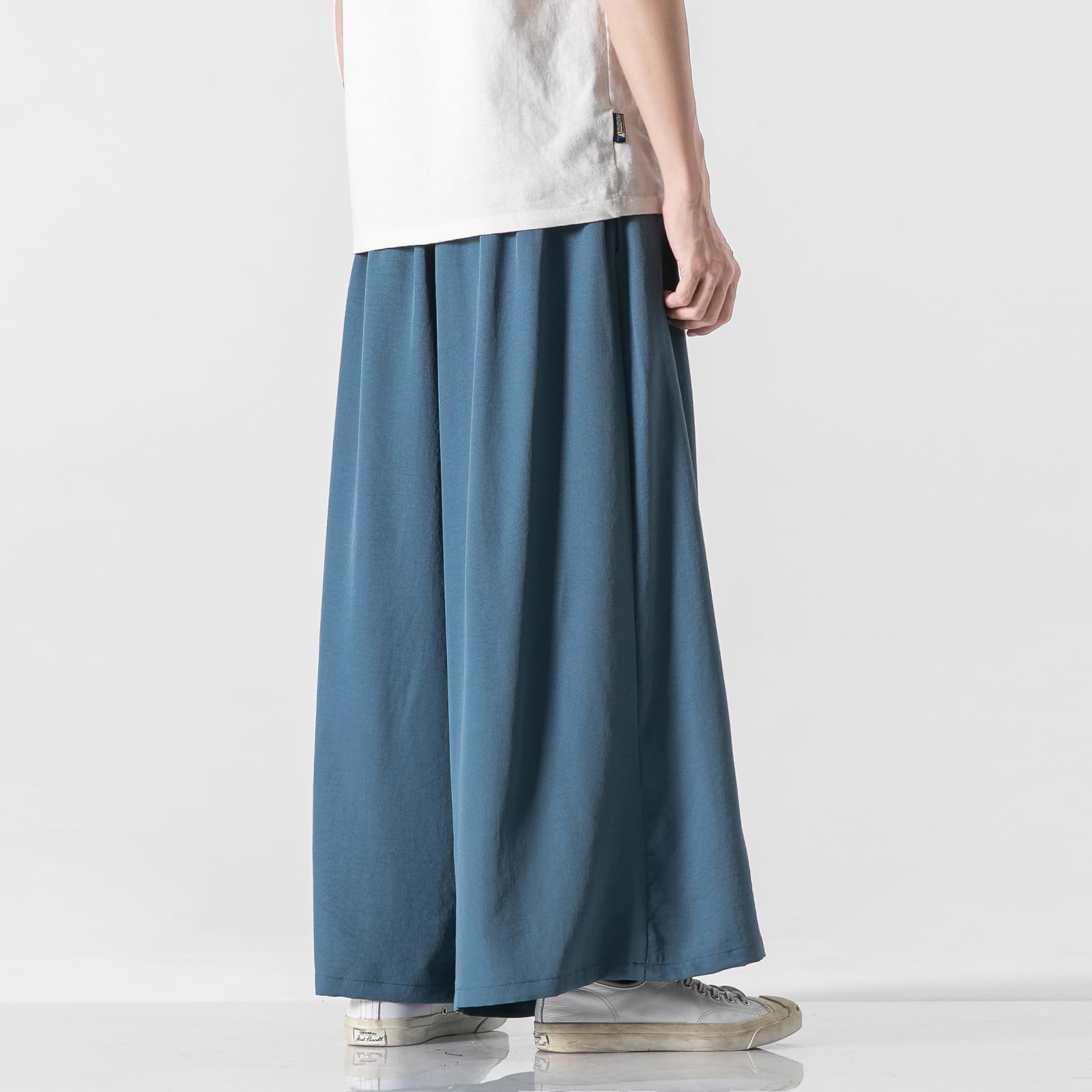 GURUNVANI Pantalones de yoga japoneses de pierna ancha para hombre, pantalones holgados de hip hop