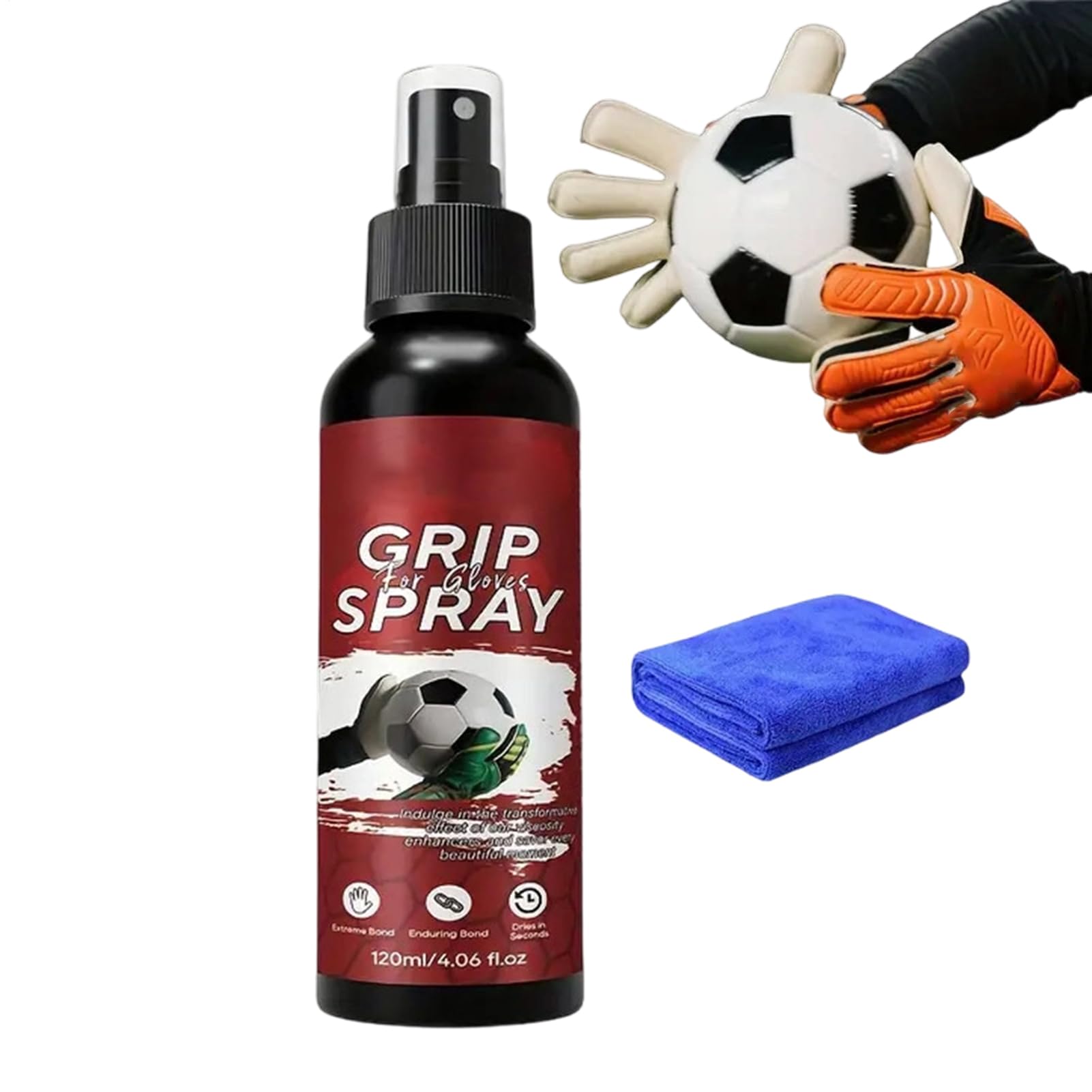 Spray Antideslizante para Guantes de Portero 120ml Secado Rápido Fútbol Baloncesto