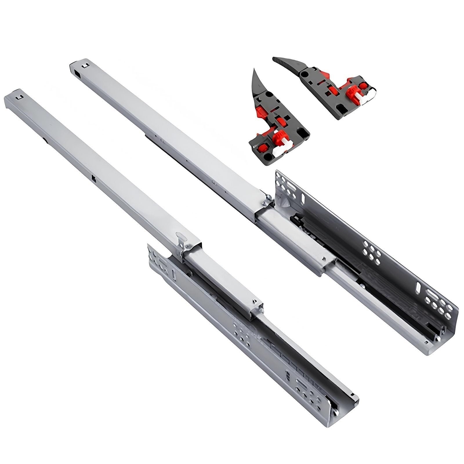 Guías para Cajones Ajustables en 3D con Extensión Total y Cierre Suave
