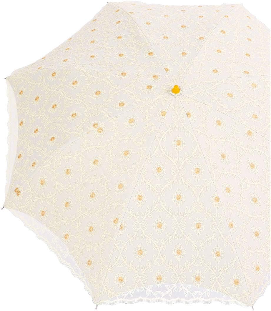 Honeystore Lace Parasol Embroidery Umbrella Wedding Photograph For Decoration 01Beige