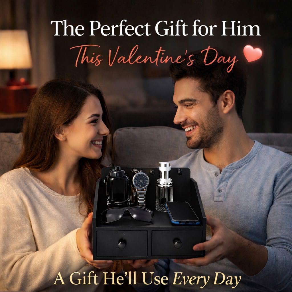 Mens Organizer,Cologne Organizer for Men with Drawer,Perfume Organizer,Cologne Stand,Perfume Stand,Bathroom Countertop Storage,Shelf for Dresser,Mens Bedroom Gift