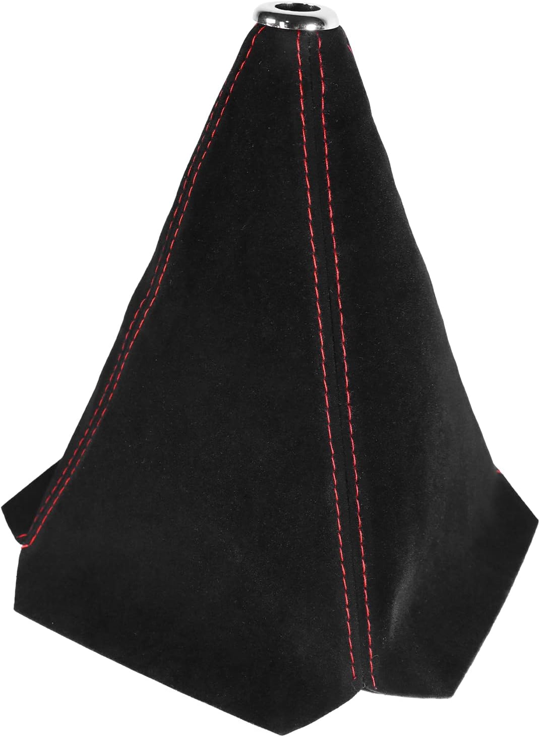 Car Shift Boots Shift knob dust Cover Manual Gear Shift Cover Suede Leather Shift Boots MT Gear knob Shift Boots (Black Suede w/Red Stitching)