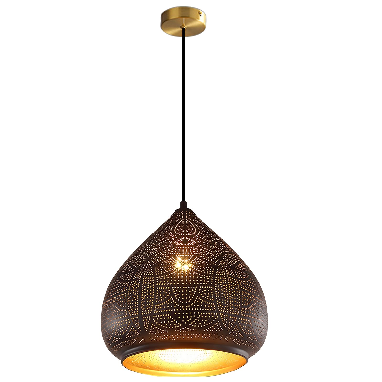 Modern Pendant Lighting Black Metal Hanging Lamp Moroccan Chandelier