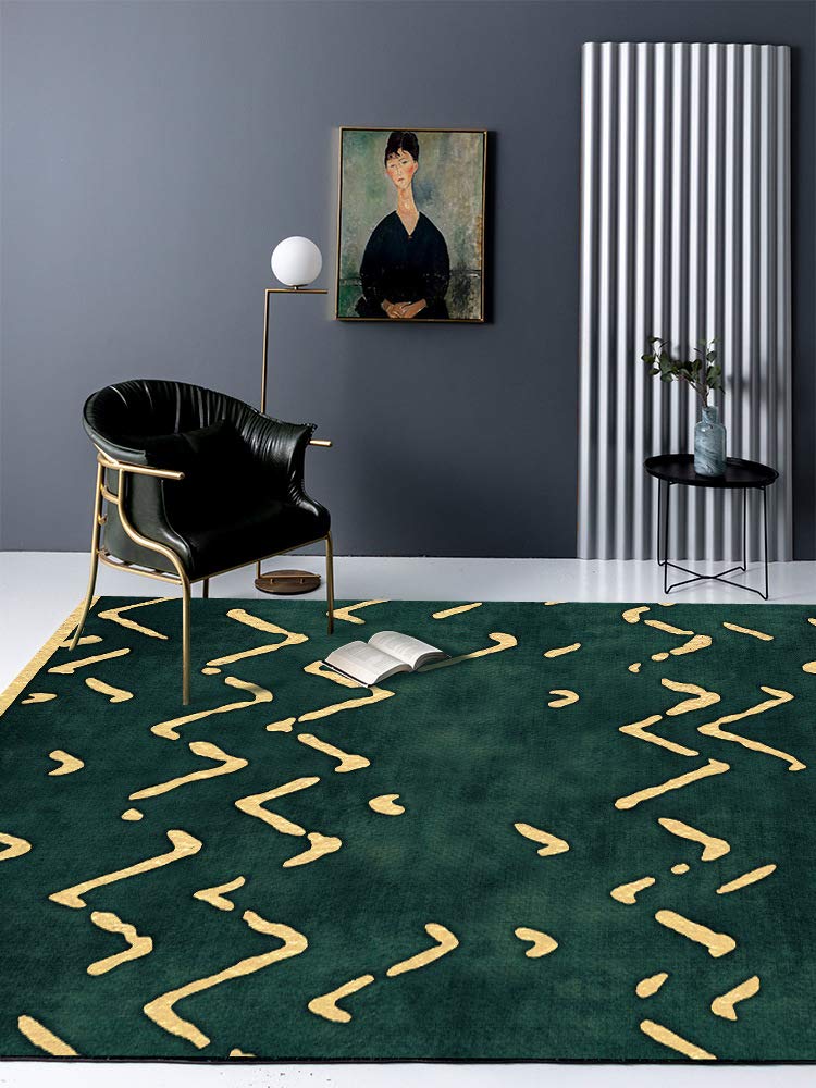 Area Rugs Home Modern Rugs Soft Carpet Non-slip Carpets Area rug for Living room Bedroom Office and Indoor Decoration Modern Geometric Green 200 x 250 cm