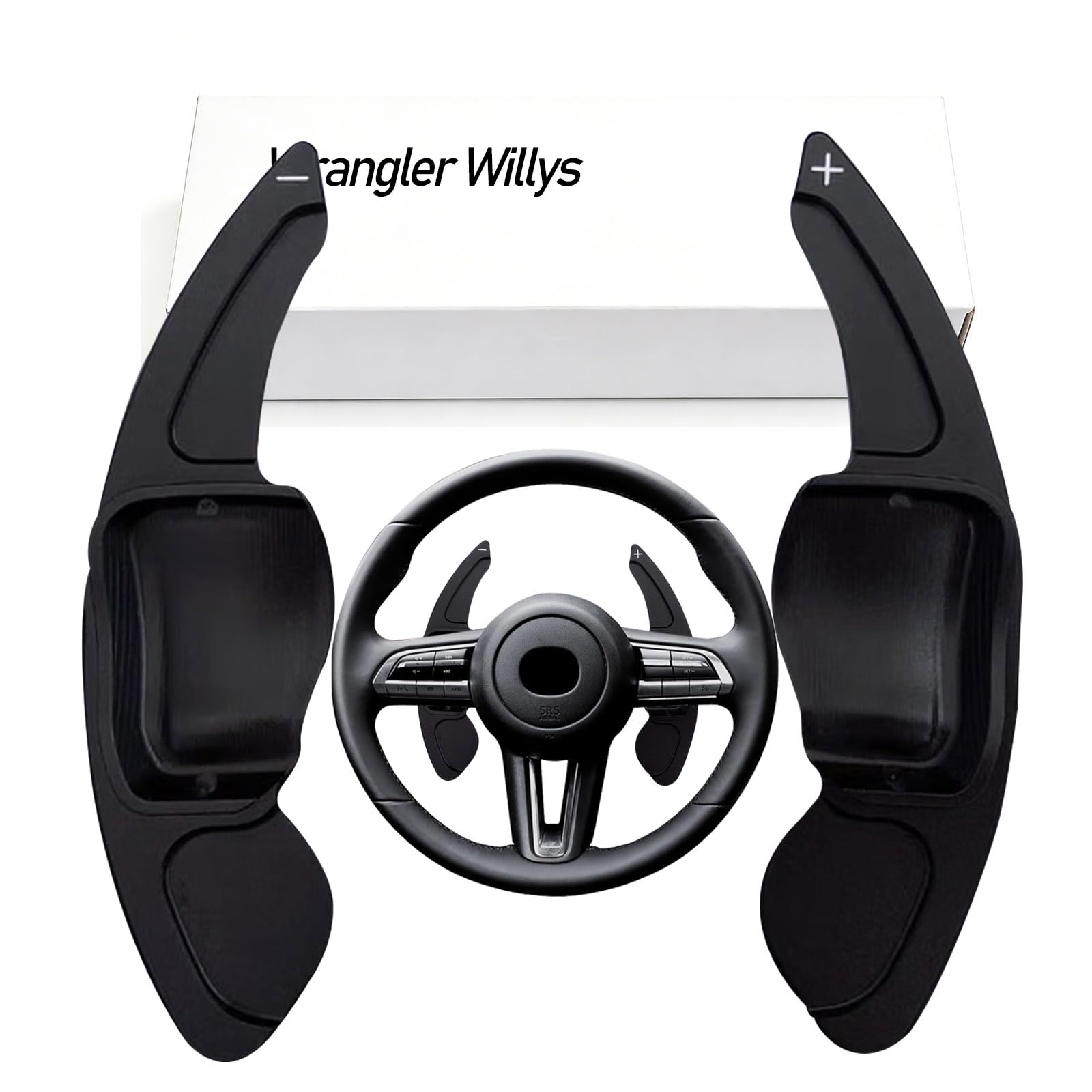 Steering Wheel Shift Paddle Compatible with JEEP Wrangler Willys 2pcs Aluminum Alloy Car Steering Wheel Shift Paddle Blade Shifter Extension