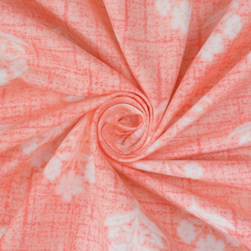 Image of NEW LEAF Premium Cotton Elastic Fitted Bedsheets with 1 Pillow Covers |Printed Single Bed Elastic 220 TC Supersoft Breathable & Wrinklefree | for 72x36+6 Inches, Pink