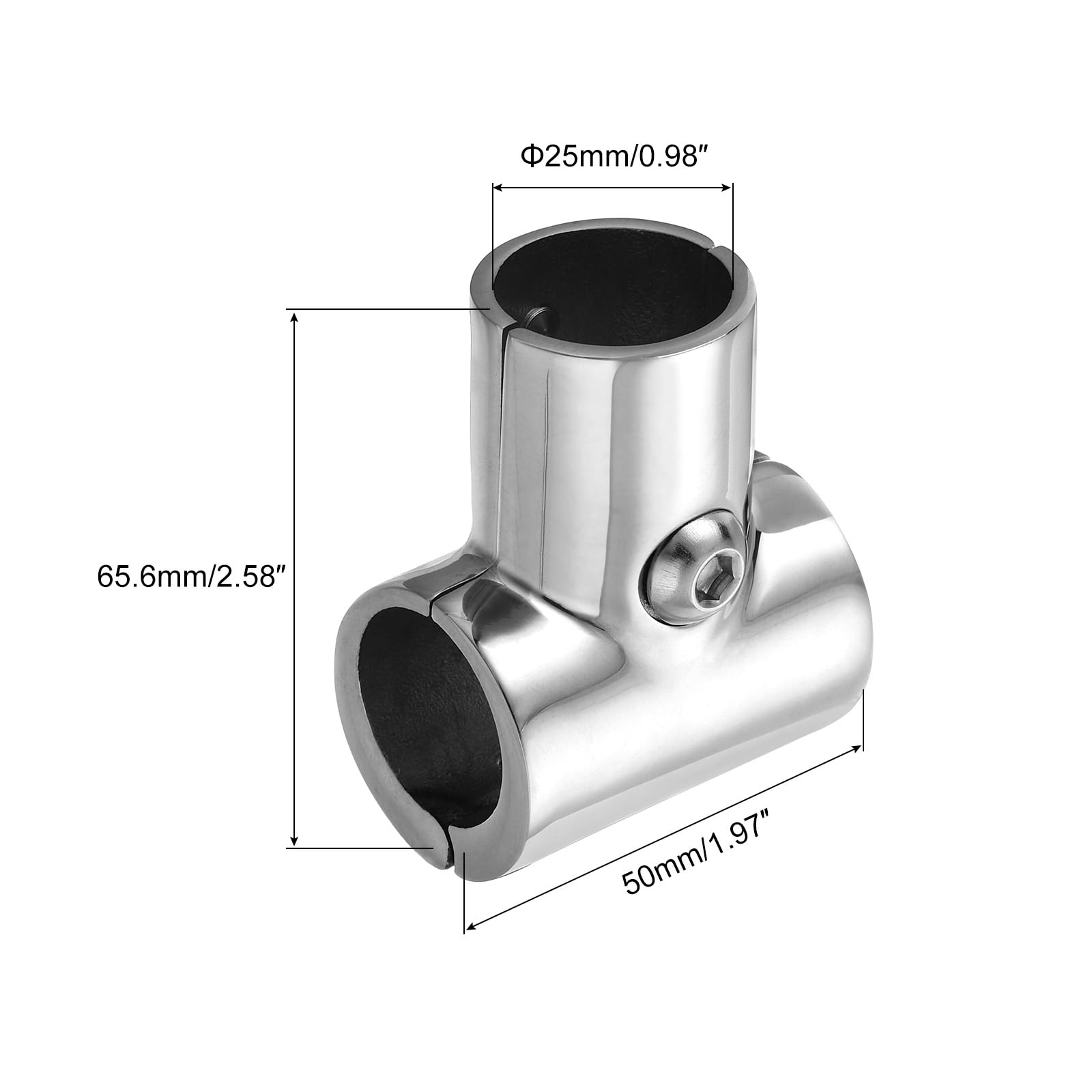 QUARKZMAN 2 Stück Rohrverbinder, 25mm*65.6mm (D*L) Rohrverbindungen T-Verbinder Eckstück zur Verbindung, zum verbinden vom senkrechten auf das waagerechte Rohr