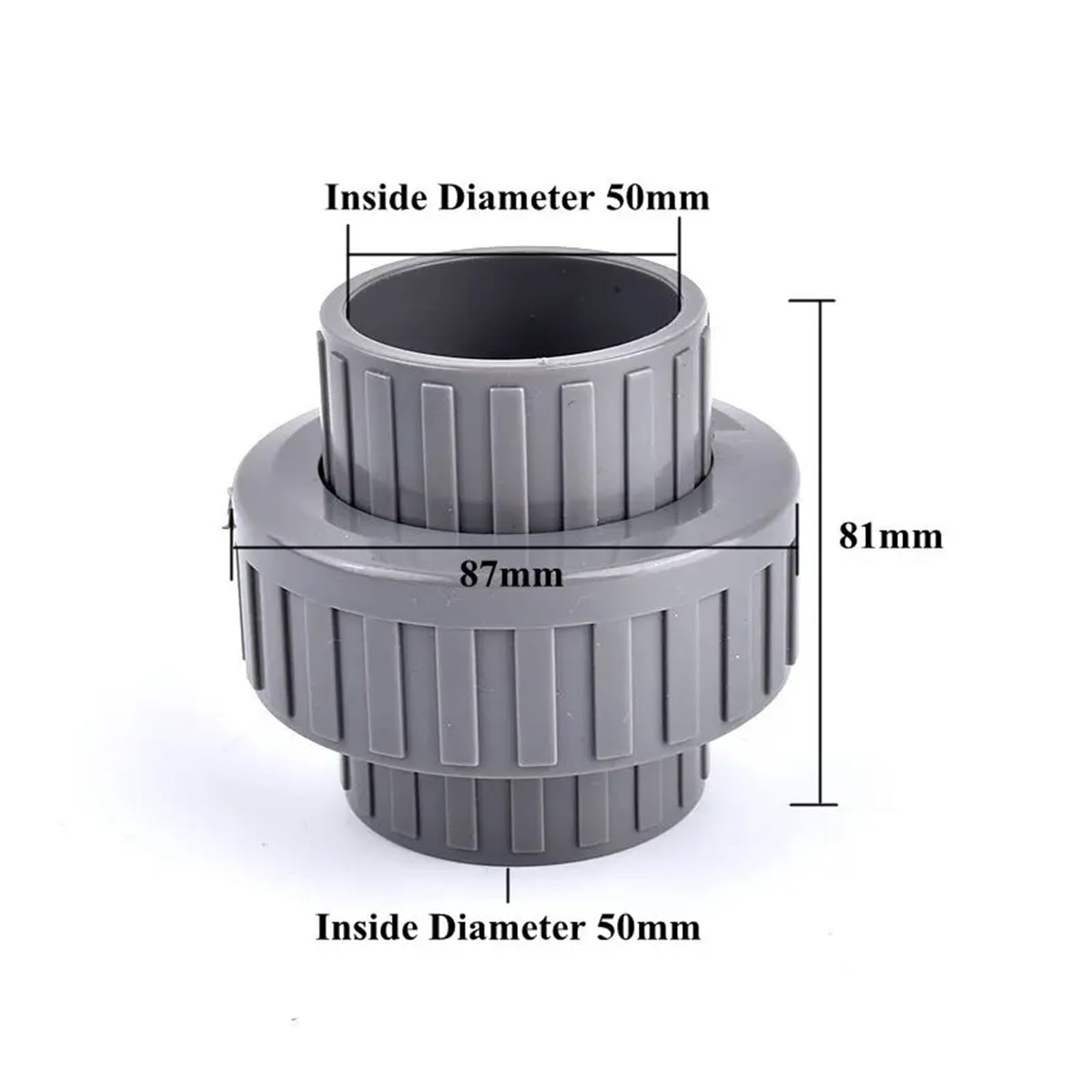 1~5 pezzi Diametro interno 20~63mm Connettore unione UPVC Acquario Serbatoio di pesce Tubo Giardino Irrigazione Tubo Acqua Connettore Raccordi(5pcs,I.D 50mm)