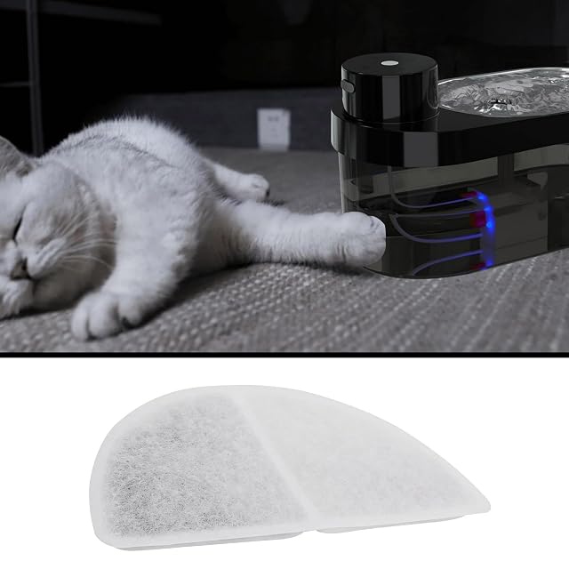Foto 2 de 7 de EMSea 4 filtros semicirculares de repuesto para fuente de agua para gatos, 13,7 x 6,8 cm