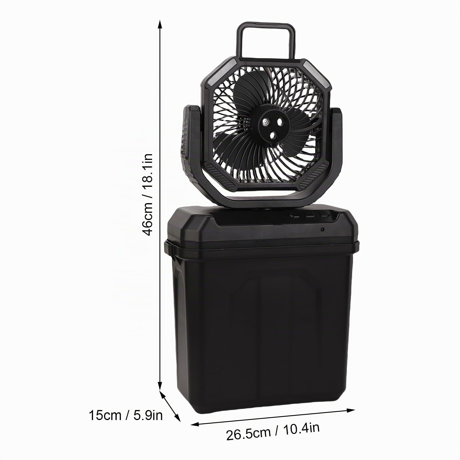 FTVOGUE Ventilateur Brumisateur Portable avec Seau, Batterie Rechargeable de 20 000 MAh, 4 Vitesses avec Lumière LED pour le Camping et l'extérieur