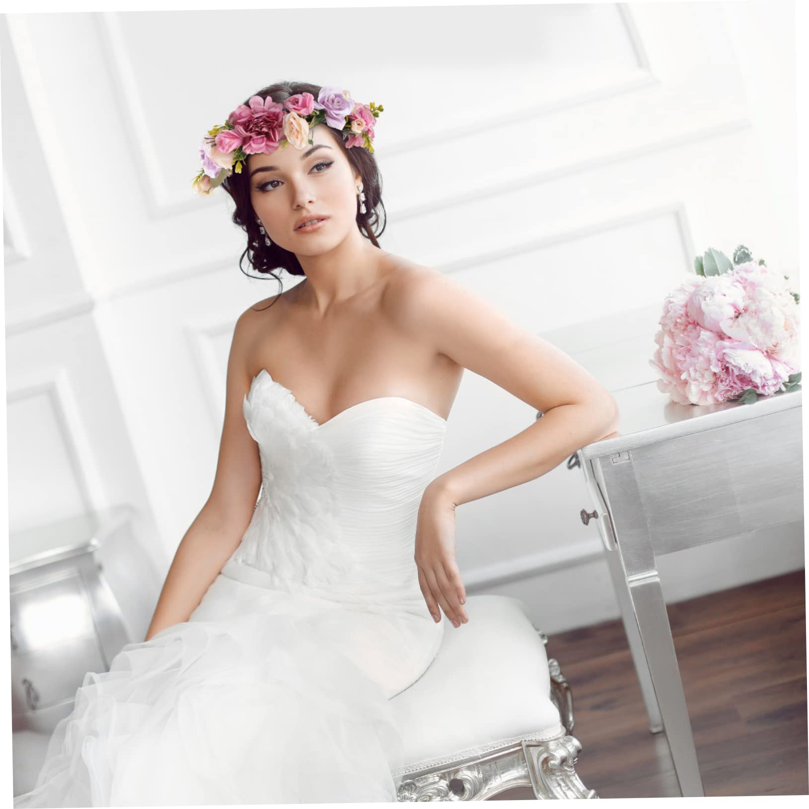 FRCOLOR 3 Stück Braut Stirnband Hochzeit Braut Haarkrone Haarband Haarschmuck Für Hochzeit Kopfschmuck Haarschmuck Stirnbänder Tiara Polyester