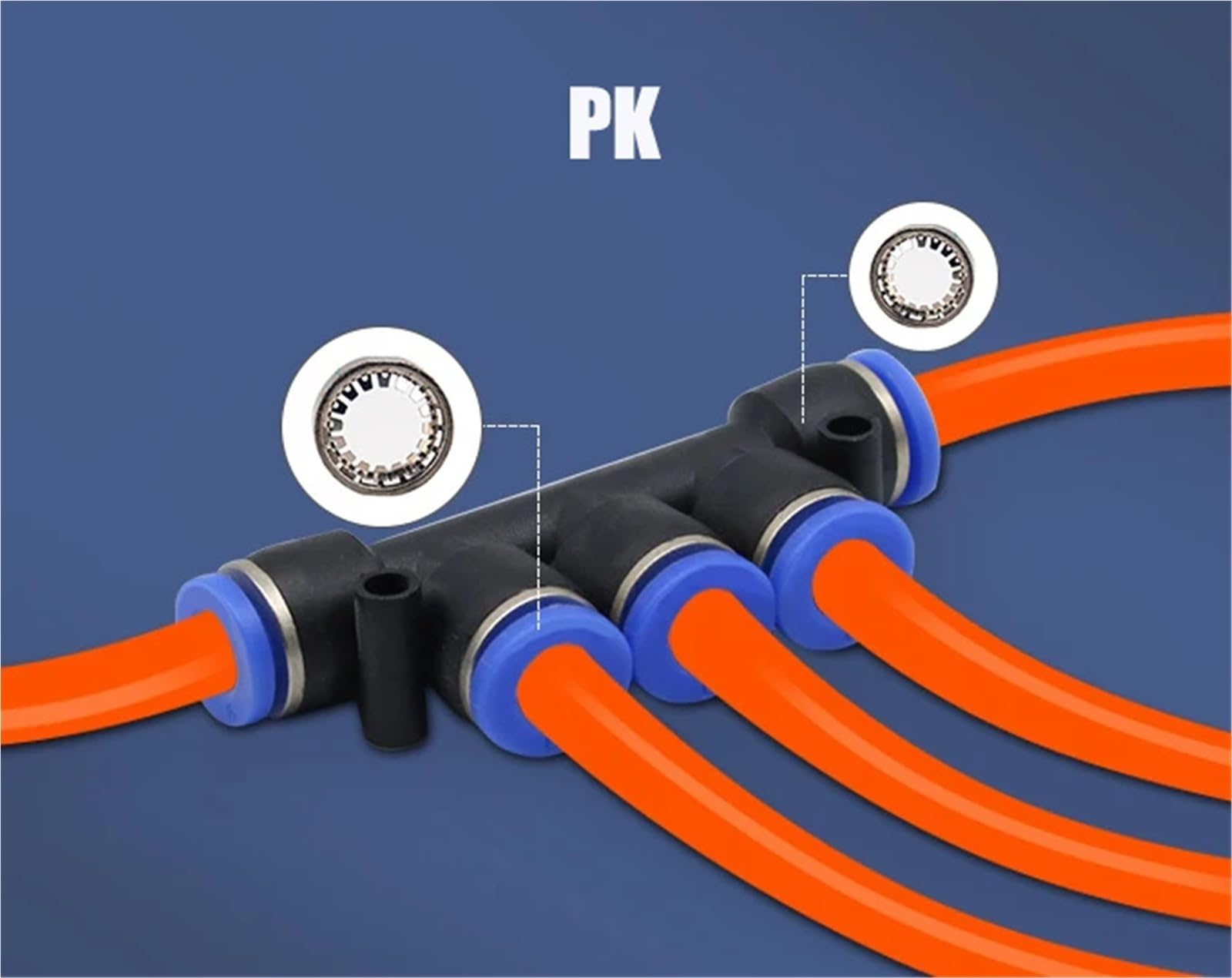 Conector de tubería neumática, accesorios for tubos, manguera de plástico de 4mm, 6mm, 8mm, 10mm, 12mm, conectores PK/, HVFF/AP-SA, 1 Uds.(PK,Silver)