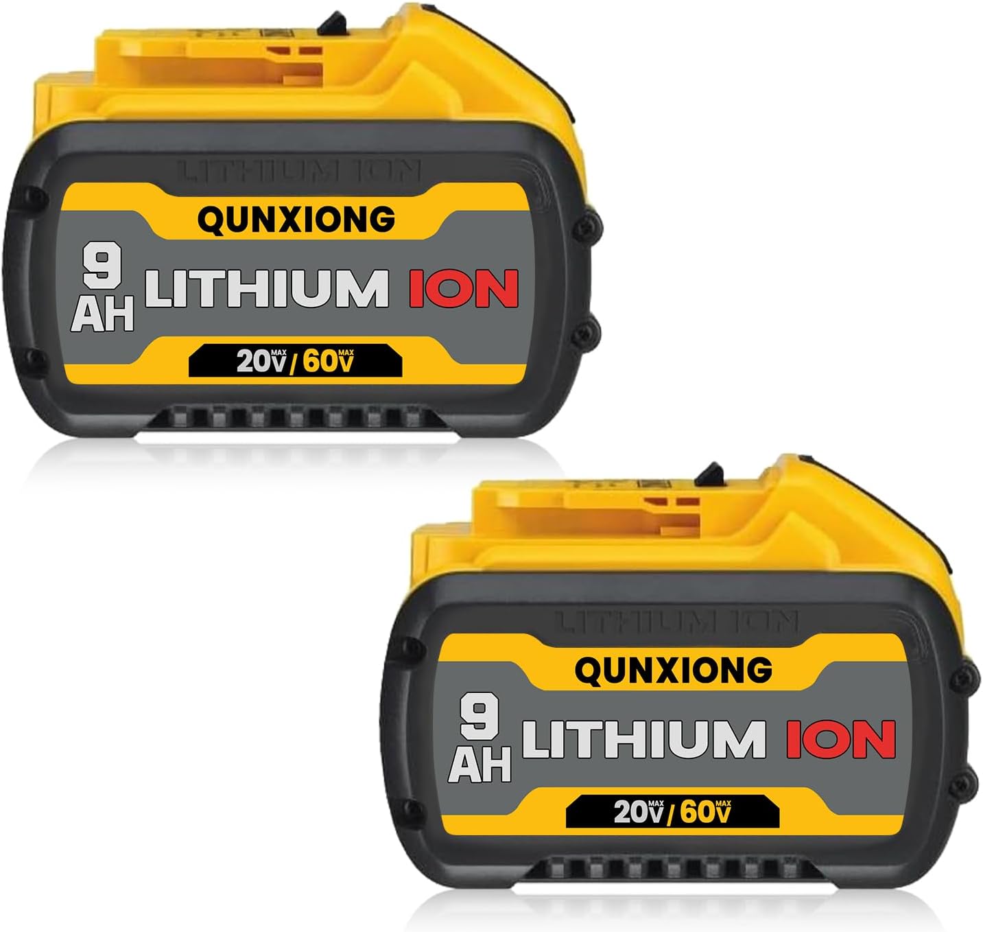 2 Pack DCB606 9.0Ah 20V/60V Max Battery High-Capacity Li-ion Replacement for Dewalt 60v Battery DCB612 DCB609 Compatible with Dewalt 20v/60v Cordless Power Tools and Chargers