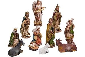 Kurt Adler 6" Nativity Set with 11 Figures - Intricately Detailed Catholic Nativity Set Figurines