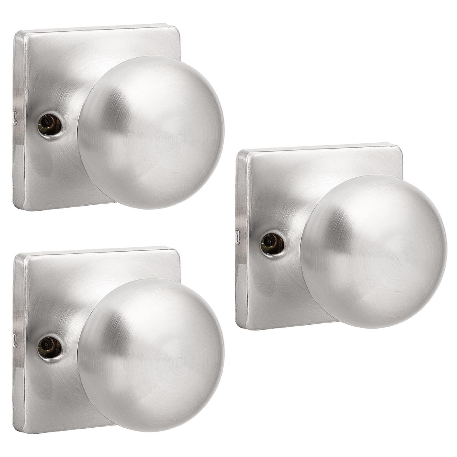 Brushed Nickel Privacy Door Knobs - Lockable & Secure -30