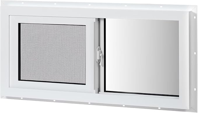 Vinyl Basement Window, 32" x 14" Slider Window with Double
