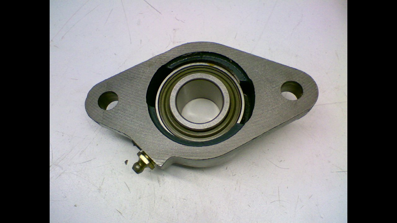 Dodge F2BSC100 Flange Unit, 2 Bolt Holes, Normal-Duty, Relubricatable, Non-Expansion, Cast Iron, Setscrew Locking Inner Ring, Inch, 1