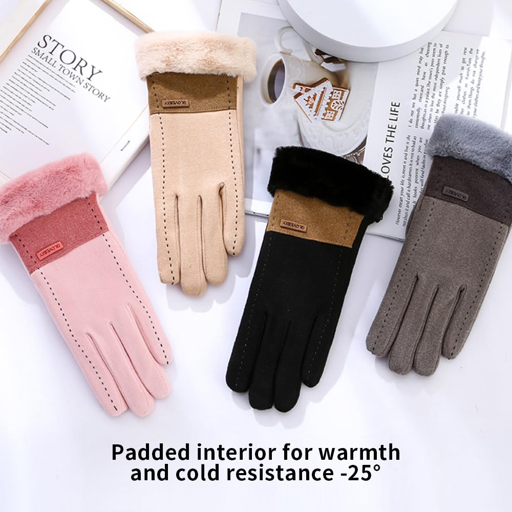 Guanti Invernali Da Donna Touch Screen Pile Spesso Caldo - Foto 5