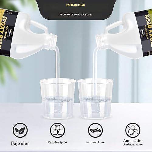 Miniatura 2 de TAKIMO Kit de resina resistente a los rayos UV, 3 galones, sin burbujas y resina epoxi transparente para revestimiento, fundición, mesa, bricolaje,