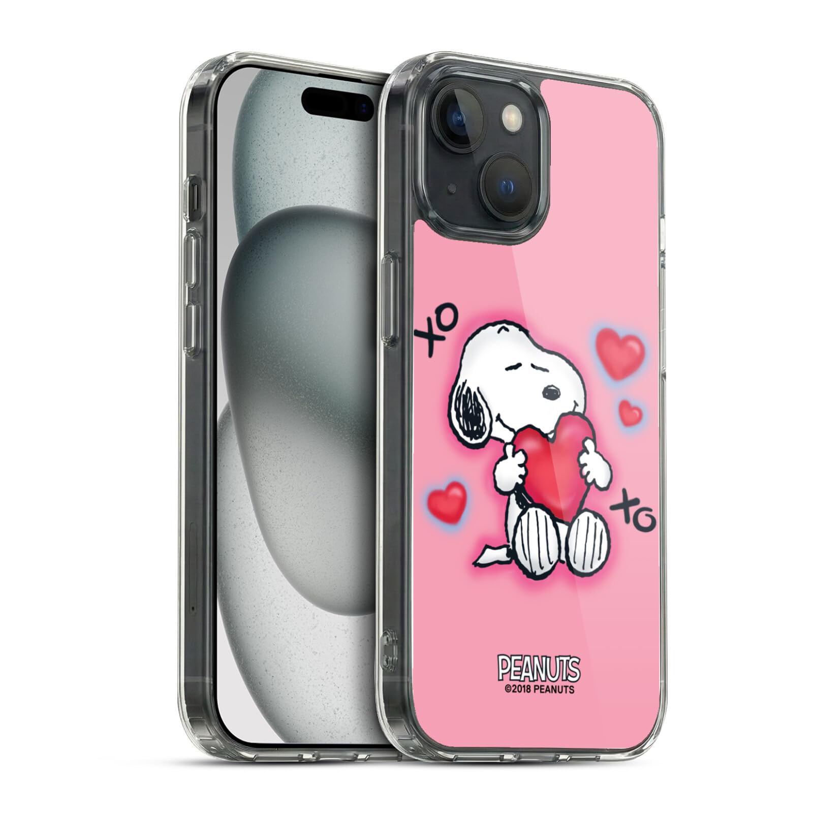 Head Case Designs Officially Licensed Peanuts XOXO Snoopy Boardwalk Airbrush Gel Case [Military Grade Protection] Compatible with Apple iPhone 15 and
