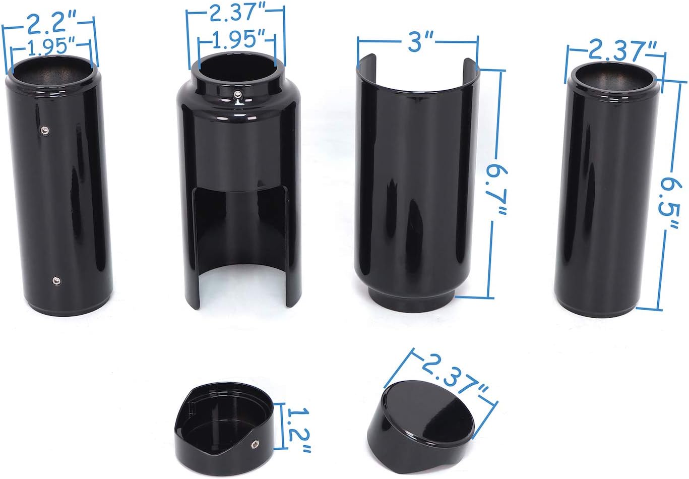 XKH- Coolest Full Fork Cover Black Fork Boot Set Compatible with 2018 &up HD Softail Low Rider FXLR [P/N: TGHD-FC004-BK]